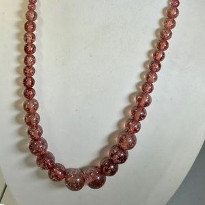 Lavender Glitter Chunky Beaded necklace, 33”